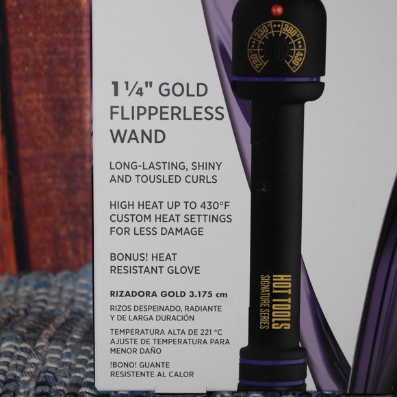 HOT TOOLS 1-1/4 IN GOLD FLIPPERLESS CURLING IRON